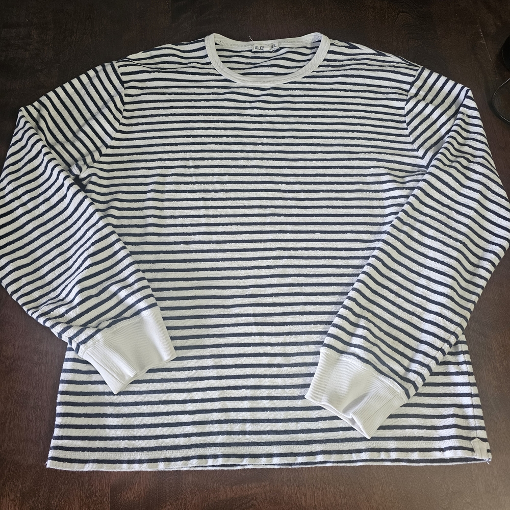 Alex Mill Striped Long Sleeve Tee in Black and White